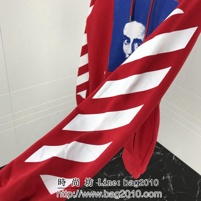 OFF-white18ss秋冬新款 貝爾尼尼人像印花 純棉衛衣 情侶款 ydi1263